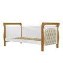 Ver imagem 1 de Cama Allegra Capitonê Tigus Baby Branco/Ipê, Suede Cru