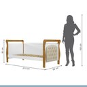 Ver imagem 2 de Cama Allegra Capitonê Tigus Baby Branco/Ipê, Suede Cru