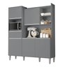 Kit Cozinha Compacta 160cm com 5 Portas 1 Gaveta Isabel Cinza - Ajl Móveis - 1