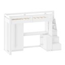 Ver imagem 2 de Cama Infantil Alta com Guarda Roupa 2 Portas e Escrivaninha Crrui-CAM011 Branco Multimóveis