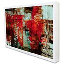 Ver imagem 2 de Quadro Decorativo Abstrato Colors em Moldura Caixa Tacolado Moldura Trad 1cm Madeira Escura com Vidr
