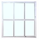 Ver imagem 2 de Porta Balcão de Alumínio Branco 3 Folhas Vidro 210x120 com Fechadura Linha 25