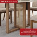 Ver imagem 5 de Conjunto de Jantar Natalí 6 Lugares Tampo MDF Cadeiras Suede Creme 160cm Móveis Henn