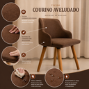 Ver imagem 7 de 2 Cadeiras Jantar Million Courino Aveludado Madeira Moderno