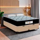 Ver imagem 2 de Cama Box Baú Queen Bipartido Sintético + Colchão Molas Ensacadas Sereneprime Sonnolux 158x198x69