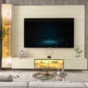 Ver imagem 6 de Estante para TV e Home Theater até 84 Polegadas com LED com Vidro Reflecta 100% MDF 255,2CMX217,6cm Luminare Yescasa