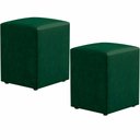 Ver imagem 1 de Kit 02 Puffs Quadrado L02 Decorativo Facto Verde - Lyam Decor