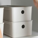 Ver imagem 2 de Tampa para Cesto Flow 4,5l ou 6,6l Bege 34x15x1,3cm Tampa para Caixa Organizadora ou