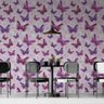 Papel de Parede Casual Borboletas em Tons de Roxo Gh Papel de Parede 2,5m - 2