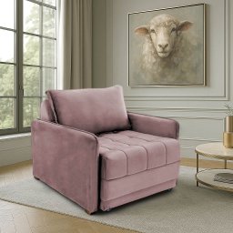 Poltrona Cama Reclinável Retrátil Viena Veludo Rose - Loja Sheep - 2