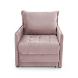 Poltrona Cama Reclinável Retrátil Viena Veludo Rose - Loja Sheep - 4