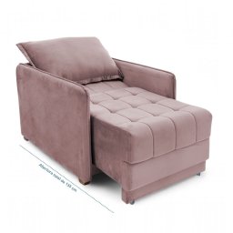 Poltrona Cama Reclinável Retrátil Viena Veludo Rose - Loja Sheep - 7