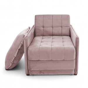 Poltrona Cama Reclinável Retrátil Viena Veludo Rose - Loja Sheep
