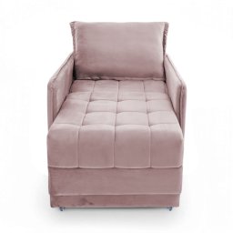 Poltrona Cama Reclinável Retrátil Viena Veludo Rose - Loja Sheep - 5