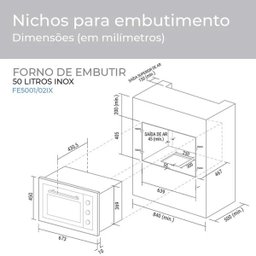 Forno Elétrico de Embutir 50 Litros Inox Suggar - 4