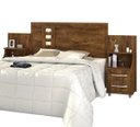 Ver imagem 2 de Cabeceira Cama Casal Queen ou King com Mesas de Cabeceira Florida Malbec
