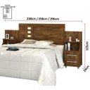 Ver imagem 3 de Cabeceira Cama Casal Queen ou King com Mesas de Cabeceira Florida Malbec