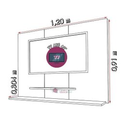 Painel TV Don 42 Polegadas Prateleiras Flex Color Branco/Amendoa - 4 Painel TV Don 42 Polegadas Prateleiras Flex Color Branco/Amendoa - 4