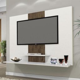 Painel TV Don 42 Polegadas Prateleiras Flex Color Branco/Amendoa - 2 Painel TV Don 42 Polegadas Prateleiras Flex Color Branco/Amendoa - 2