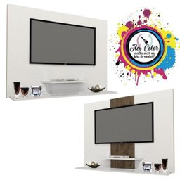 Painel TV Don 42 Polegadas Prateleiras Flex Color Branco/Amendoa - 3 Painel TV Don 42 Polegadas Prateleiras Flex Color Branco/Amendoa - 3
