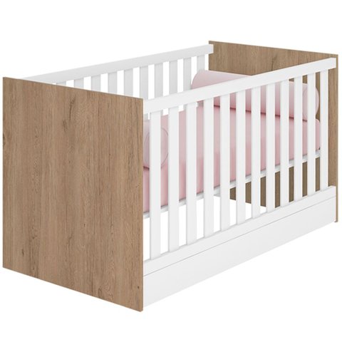 Berço Mini-cama Doce Mel Carvalho/branco