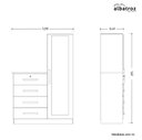 Ver imagem 4 de Cômoda Grande Belize Plus 4 Gavetas com Espelho - Cinamomo Off White - Albatroz