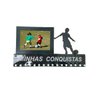 Porta Medalhas Futebol Masculino Adesivo Minhas Conquistas cor aço escovado para até 50 medalhas - 2