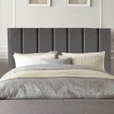 Ver imagem 1 de Cabeceira Estofada de Cama Casal Box 140 Cm Esther Linho e Frame:cinza