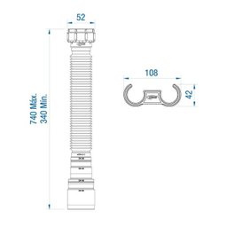 Kit 2 Tubo Extensível Censi com 74cm Branco - 4