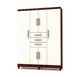 Guarda-Roupa Casal Taurus 6 Portas 3 Gavetas Vila Rica - Champanhe-Imbuia - 1