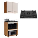 Ver imagem 1 de Kit Cozinha Balcão Armário Nature/off White Turim e Cooktop 5 Bocas Itatiaia