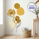 Ver imagem 2 de Adesivo Floral Boho Amarelo Estilo Nórdico 70X120 Minimalista Abstrato