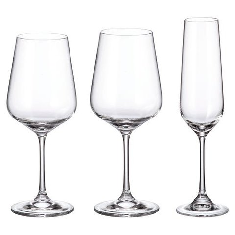 Jogo 18 Taças Cristal Strix Transparente 200/450/580ml Bohemia