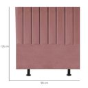 Ver imagem 5 de Cabeceira Estofada Cama Solteiro 90 Cm Luna Veludo e Frame Cor:rosé