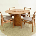 Ver imagem 4 de Mesa de Jantar Cone Balonê Redonda 150 Cm Tampo Freijó Base Freijó