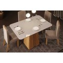 Ver imagem 7 de Conjunto: Mesa de Cozinha Italia c/ Tampo Madeirado c/ Vidro 120x90cm e 4 Cadeiras Zoe Freijo/Off