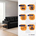 Ver imagem 3 de Sofá de Canto com Chaise Ibarra Suede Velut Preto - King House