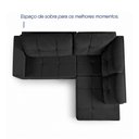 Ver imagem 5 de Sofá de Canto com Chaise Ibarra Suede Velut Preto - King House