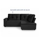 Ver imagem 4 de Sofá de Canto com Chaise Ibarra Suede Velut Preto - King House