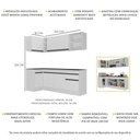 Ver imagem 4 de Armário de Cozinha Compacta de Canto com Rodapé Veneza Multimóveis Mp2093.964 Branco/preto