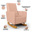 Ver imagem 3 de Poltrona de Amamentação com Balanço e Puff Ravena W01 Linho Rosê - Lyam Decor