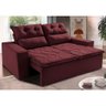 Sofá Retrátil e Reclinável 1.50m Cama Inbox Smal com Bordado Pantográfico Suede Vinho - 1