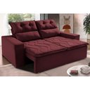 Ver imagem 1 de Sofá Retrátil e Reclinável 1.50m Cama Inbox Smal com Bordado Pantográfico Suede Vinho