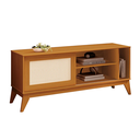 Ver imagem 3 de Rack para TV Tela Rattan até 55 Polegadas com 1 Porta Deslizante 136cm Palha Indiana Cedro