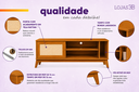 Ver imagem 5 de Rack para TV Tela Rattan até 55 Polegadas com 1 Porta Deslizante 136cm Palha Indiana Cedro