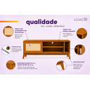 Ver imagem 5 de Rack para TV Tela Rattan até 55 Polegadas com 1 Porta Deslizante 136cm Palha Indiana Cedro
