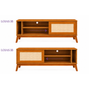 Ver imagem 4 de Rack para TV Tela Rattan até 55 Polegadas com 1 Porta Deslizante 136cm Palha Indiana Cedro