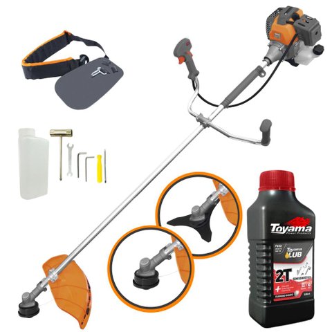 Roçadeira Profissional Rl430p Tekna 43cc 1,7hp Lâmina 3 Pontas e Cabeçote + Óleo Toyama 2t
