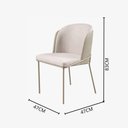 Ver imagem 3 de Cadeira Aurora em Linho Bege e Couro Pérola Pés em Metal Champanhe