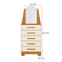 Ver imagem 3 de Guarda Roupa Solteiro Vivacce 04 Portas e Cômoda New Veneza Cinamomo Off White - Móveis Albatroz